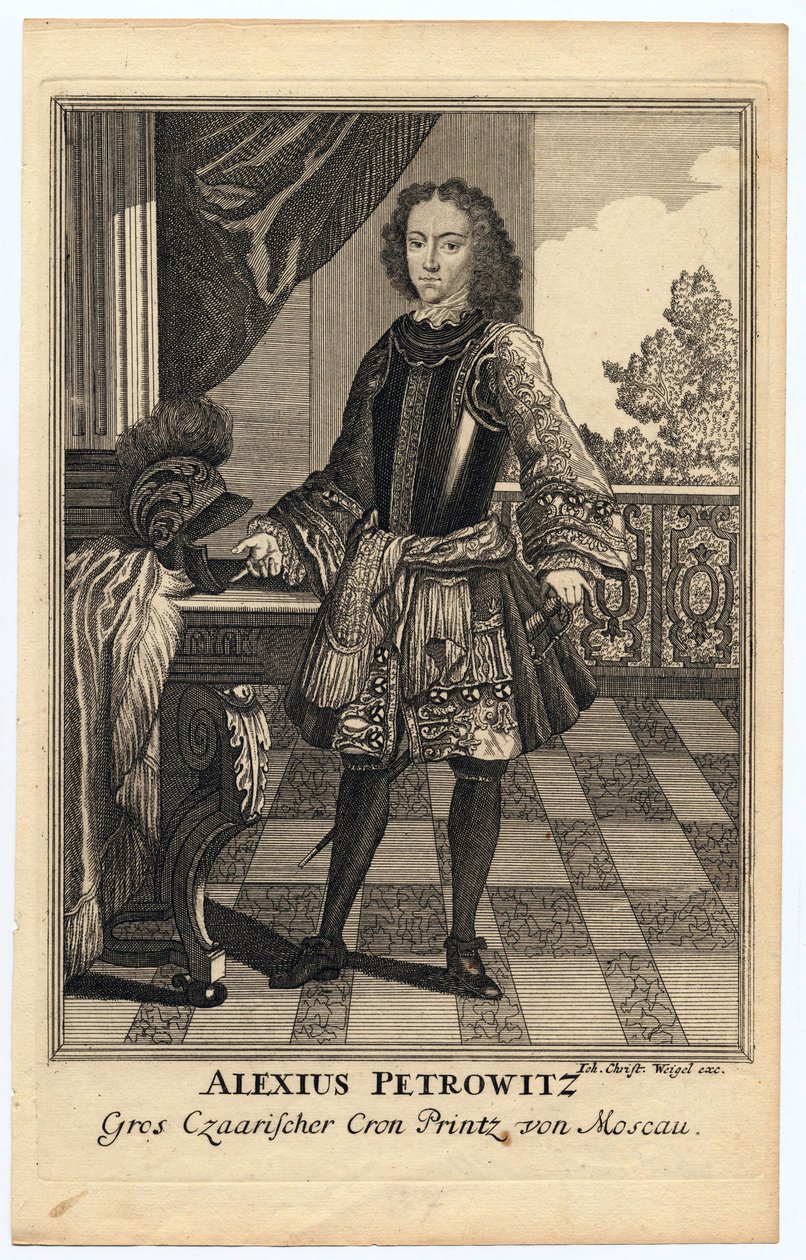 Portret van tsarevitsj Aleksej Petrovitsj van Rusland (1690-1718) door Christoph Weigel