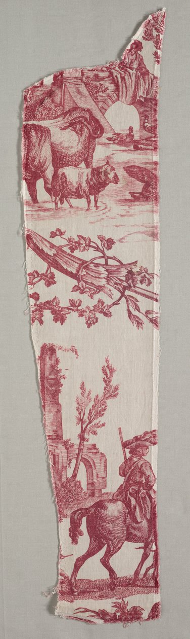 Fragmenten van koperplaat bedrukt katoen, c. 1789 door Christophe Philippe Oberkampf