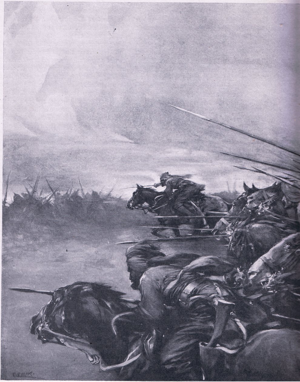 De donkere zonen van India vechten voor de koning. Aanval van de Bengal Lancers door Christopher Clark