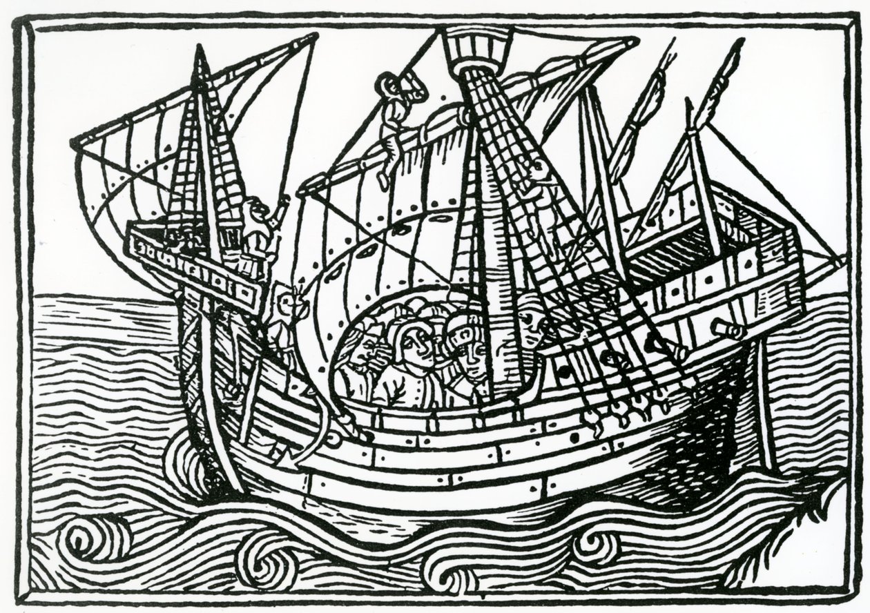 Een Spaans schip, 1496 door Christopher Columbus