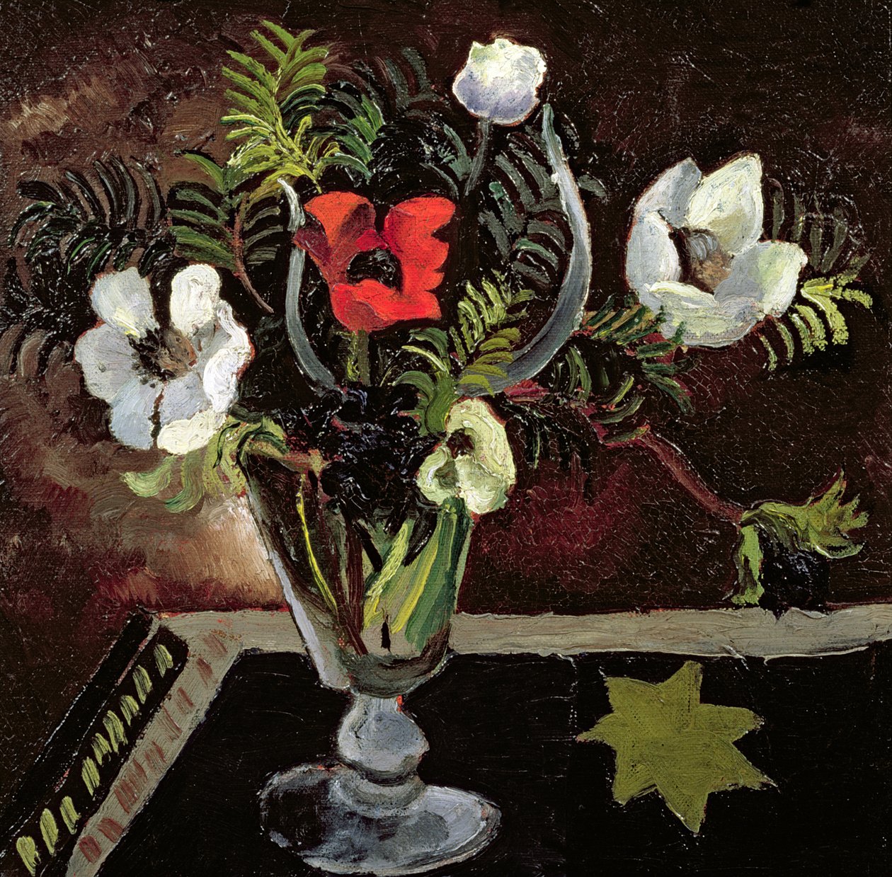 Anemonen in een glas door Christopher Wood