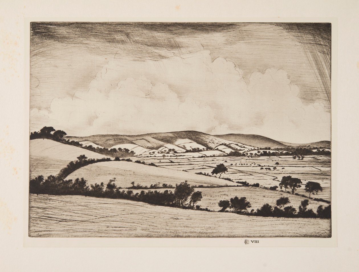 Een vallei in de South Downs, pub. 1925 door Christopher Richard Wynne Nevinson
