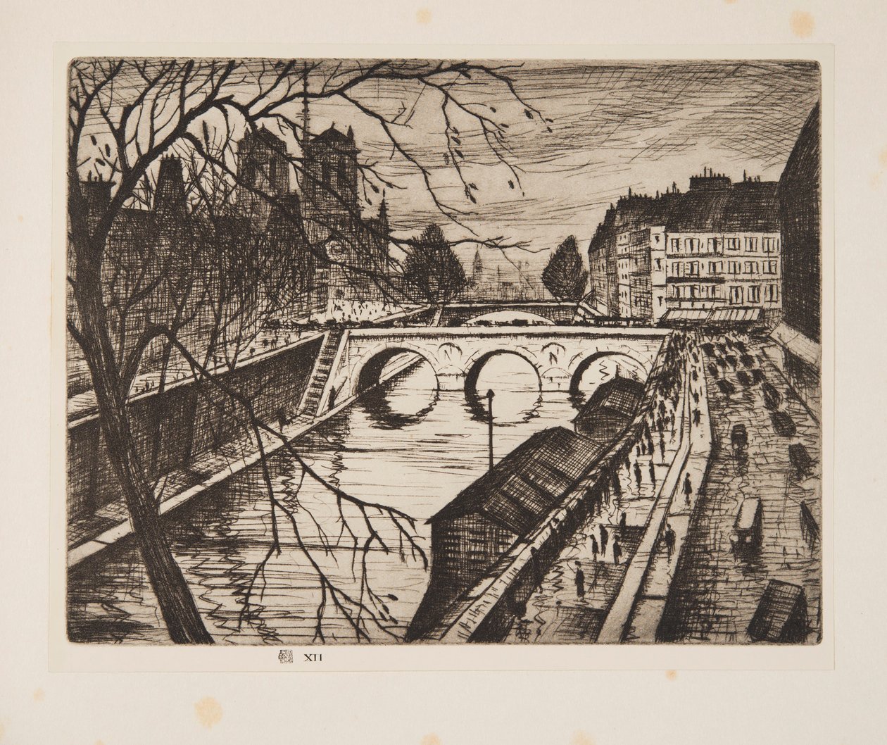 Notre Dame, Les Quais de Paris, uitgegeven 1931 door Christopher Richard Wynne Nevinson