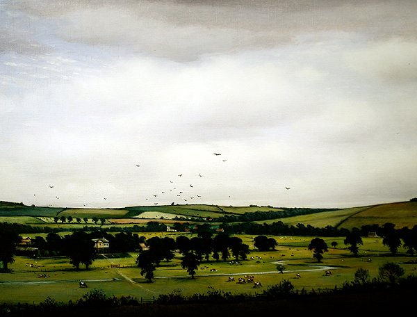 Een Engels Landschap door Christopher Richard Wynne Nevinson