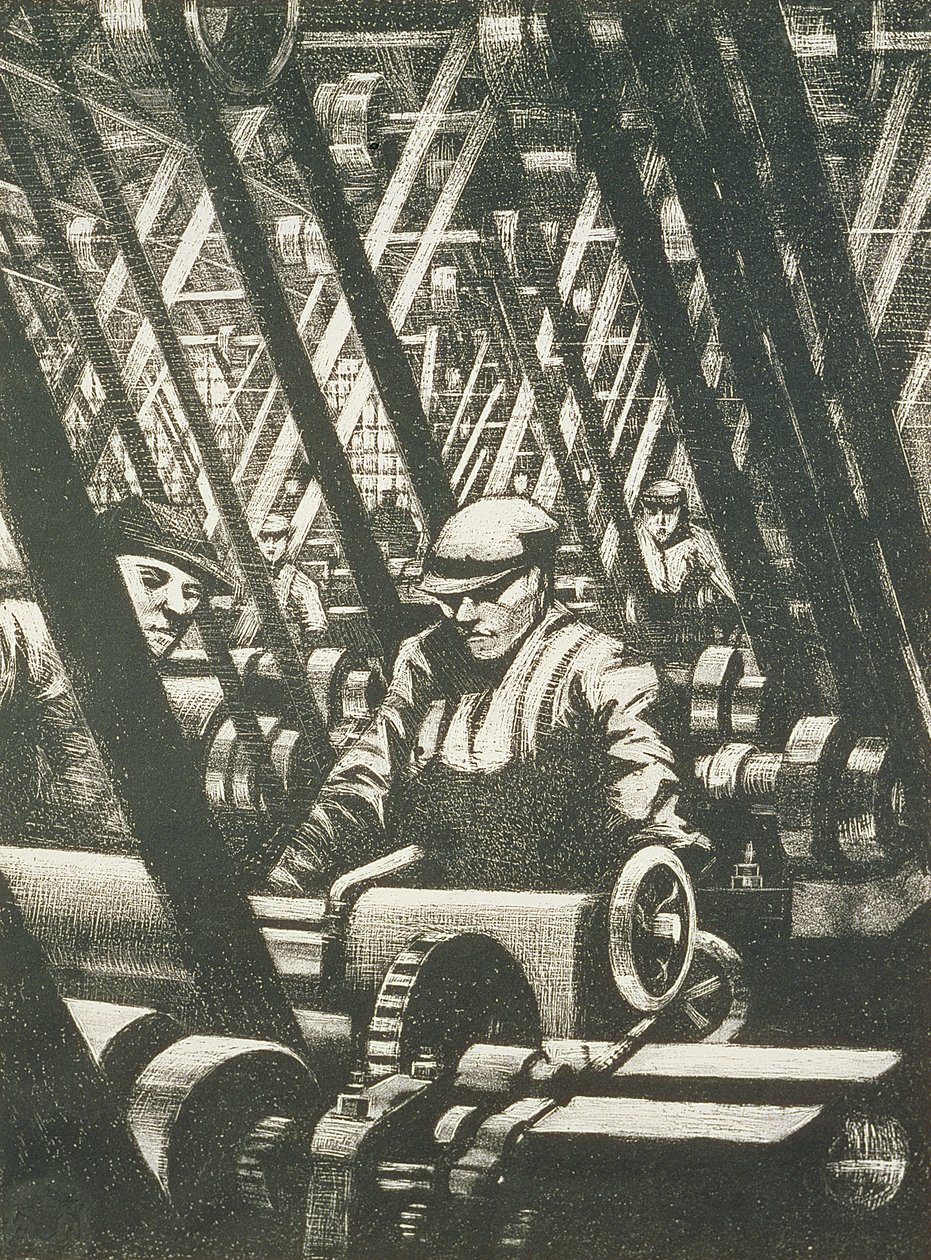 De motor maken, 1917 door Christopher Richard Wynne Nevinson