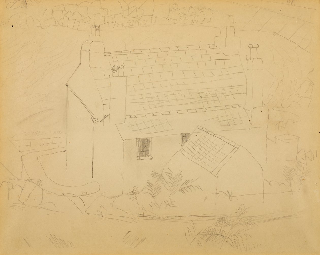 Cottage, Cornwall door Christopher Wood