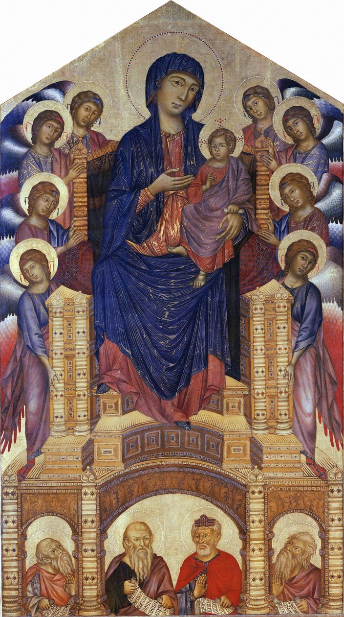 Santa Trinita Maestà (Madonna Enthroned; Madonna met kind en acht engelen, Santa Trinita Madonna) door Cimabue