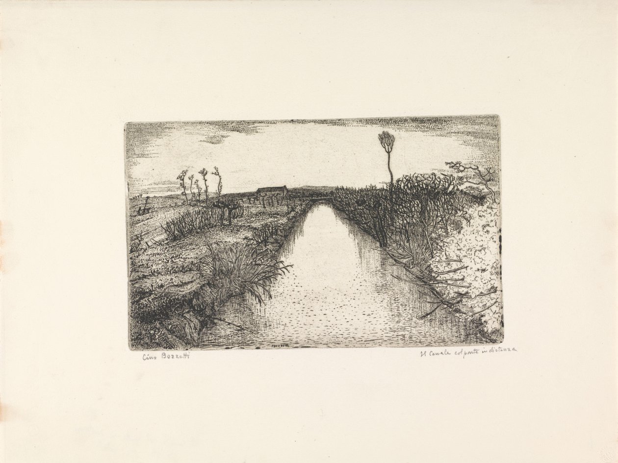 Landschap met kanaal door Cino Bozzetti