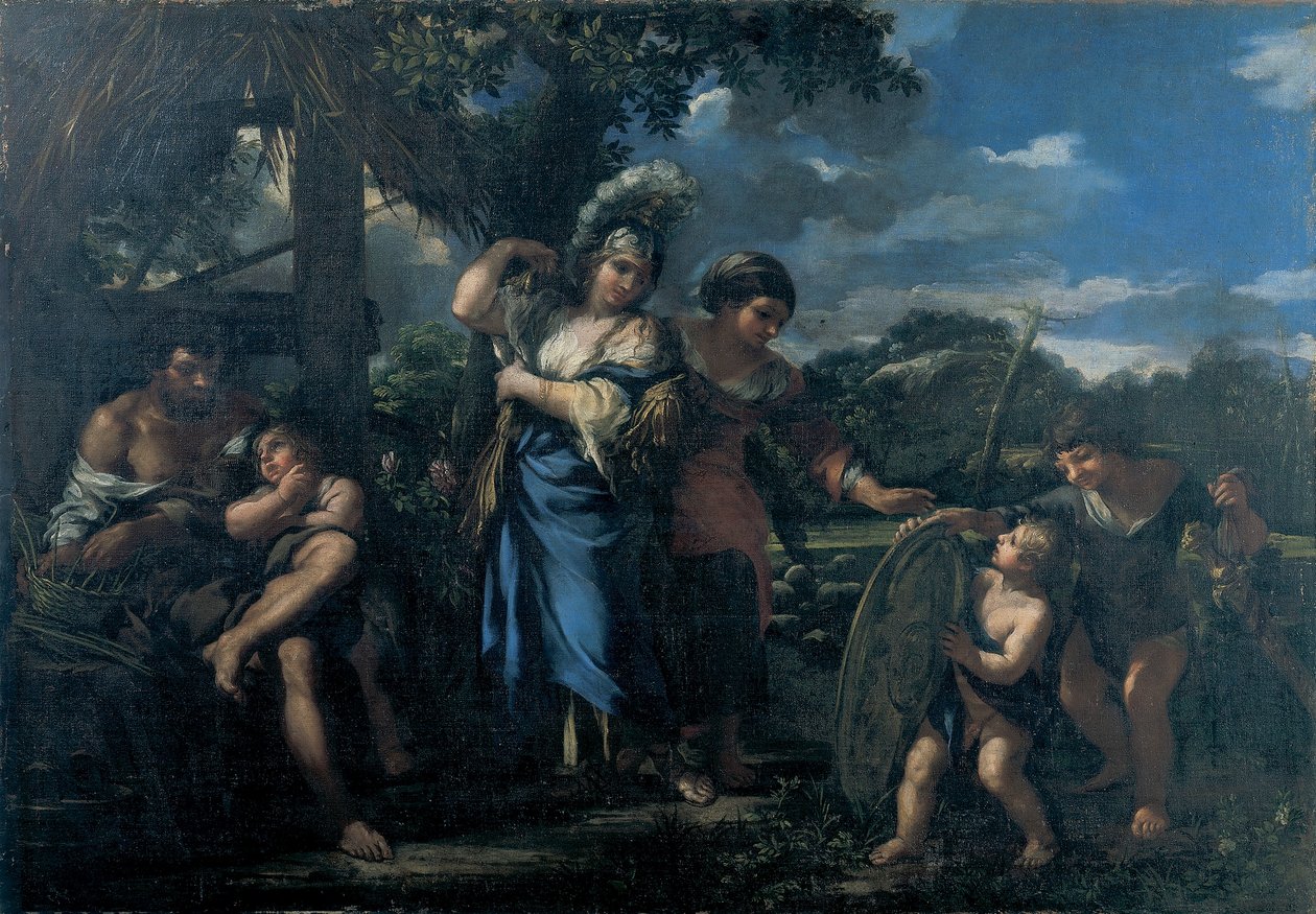 Erminia onder de herders door Ciro Ferri