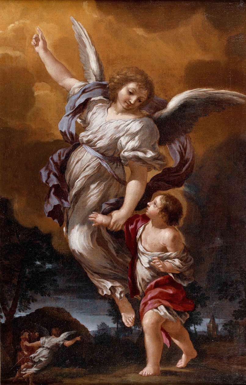De beschermengel na Pietro da Cortona door Ciro Ferri