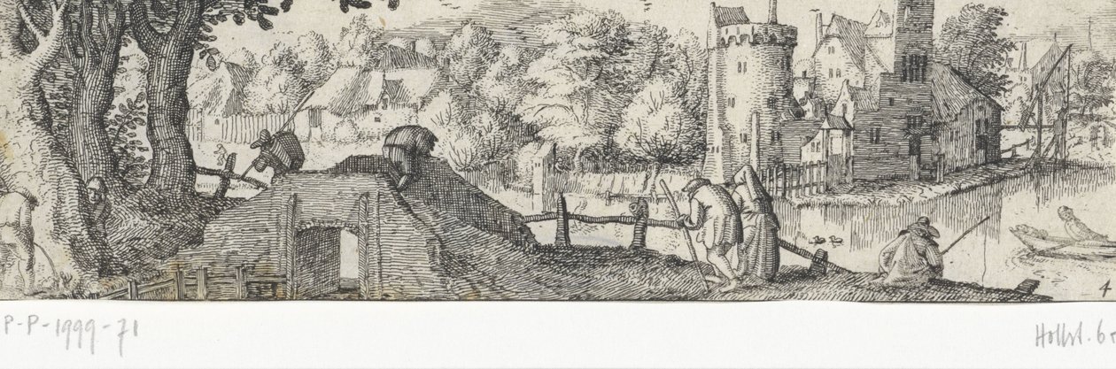 Gezicht op een kasteel door Claes Jansz. Visscher (II) (attributed to)