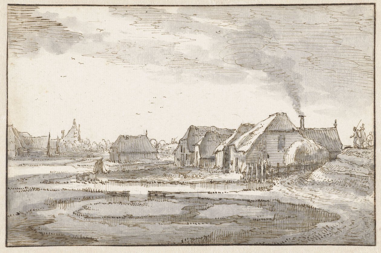 Spaarndammerdijk bij de Braakjes door Claes Jansz. Visscher (II)