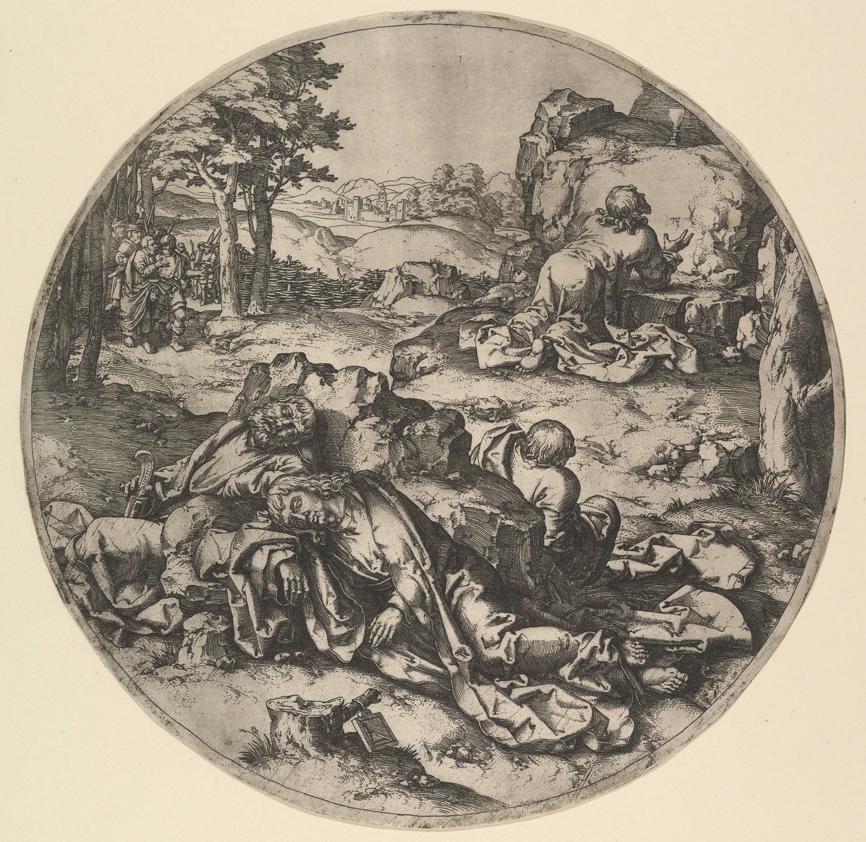 Christus in Gethsemane kopie door Claes Jansz Visscher