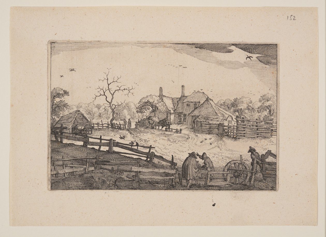 Vaders Herberg, van Gezicht in de Omgeving van Haarlem (Plaisante Plaetsen) door Claes Jansz. Visscher