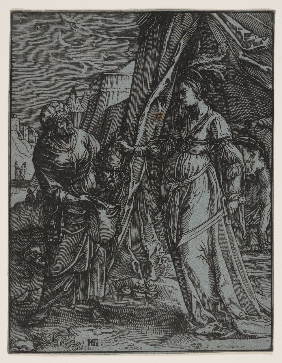 Judith met het hoofd van Holofernes door Claes Jansz. Visscher