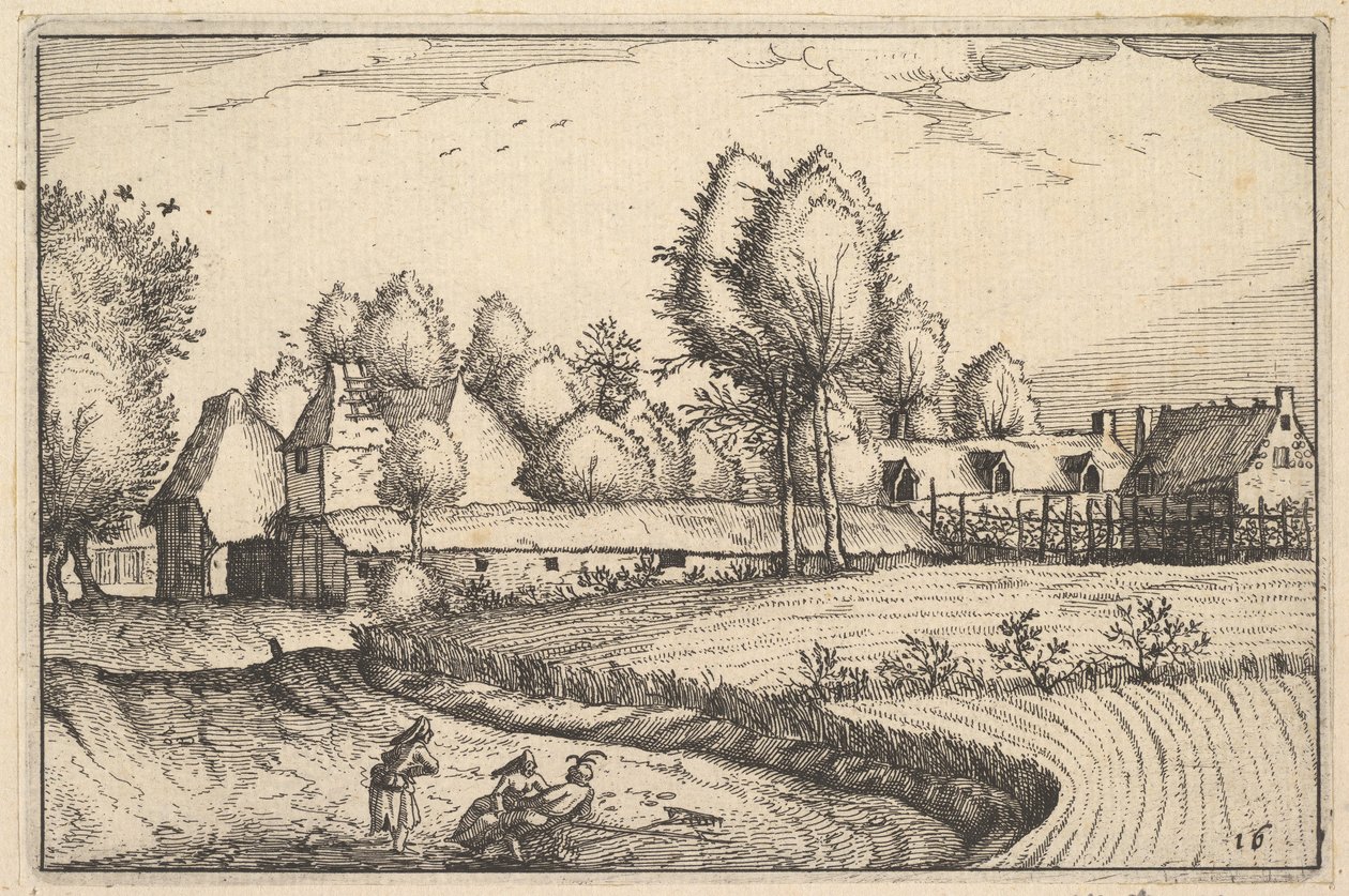 Weg langs een Veld, plaat 16 uit Regiunculae et Villae Aliquot Ducatus Brabantiae door Claes Jansz Visscher