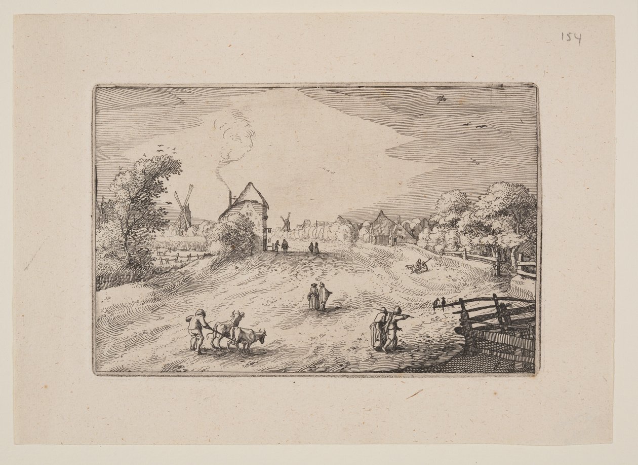 De weg naar Leiden, van vergezichten in de omgeving van Haarlem (Plaisante Plaetsen) door Claes Jansz. Visscher