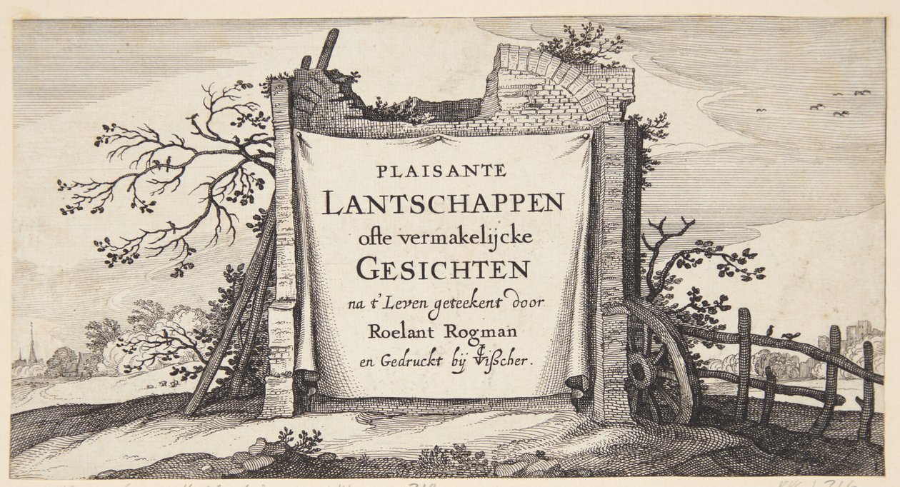 Titelblad voor "Landschappen met dorpen nabij Amsterdam" door Claes Jansz. Visscher