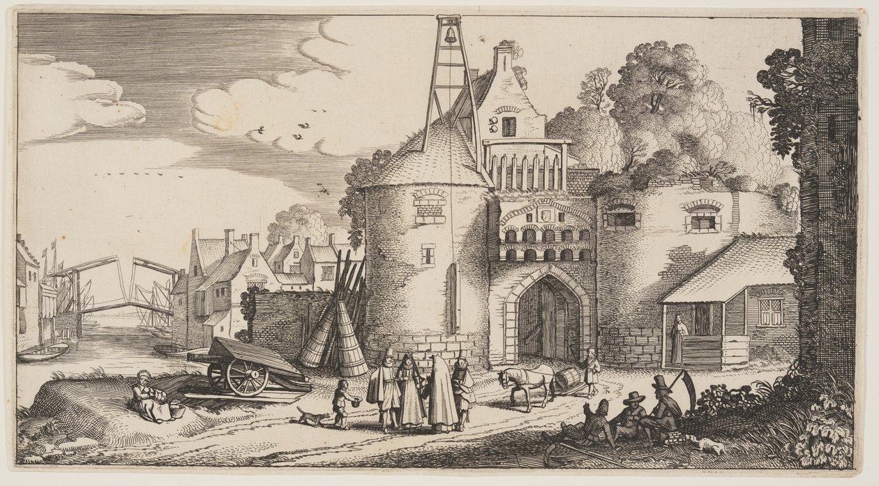 Stadspoort, uit Landschappen (Playsante Lantschappen) door Claes Jansz. Visscher II