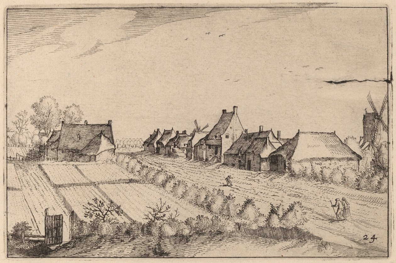 Velden en een Weg door Claes Jansz Visscher after Johannes van Doetechum, the Elder after Lucas