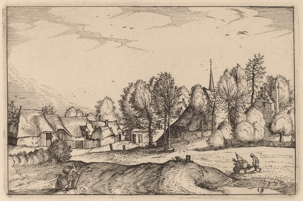 Weg naar een Dorp door Claes Jansz Visscher after Johannes van Doetechum, the Elder after Lucas