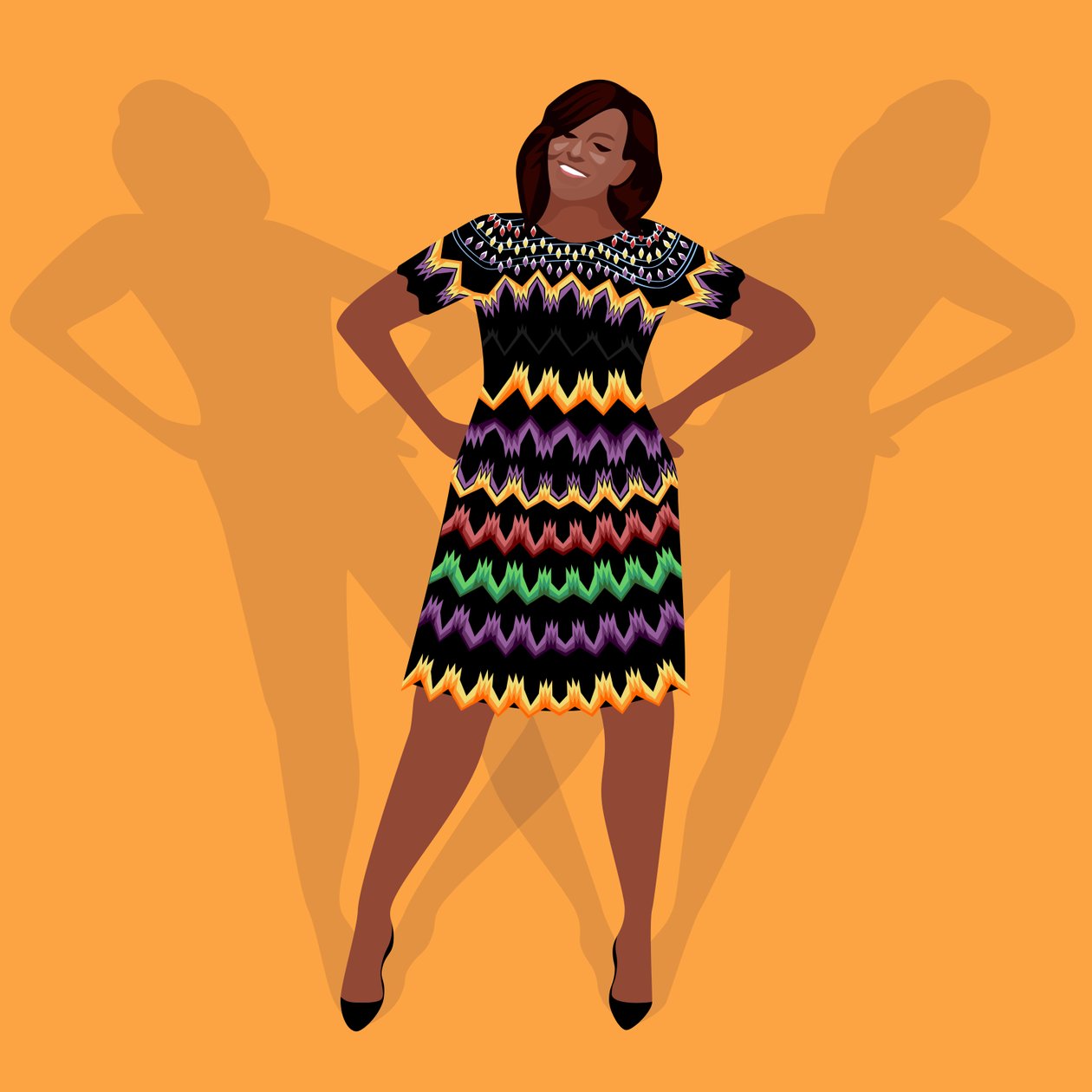 Portret van Michelle Obama door Claire Huntley
