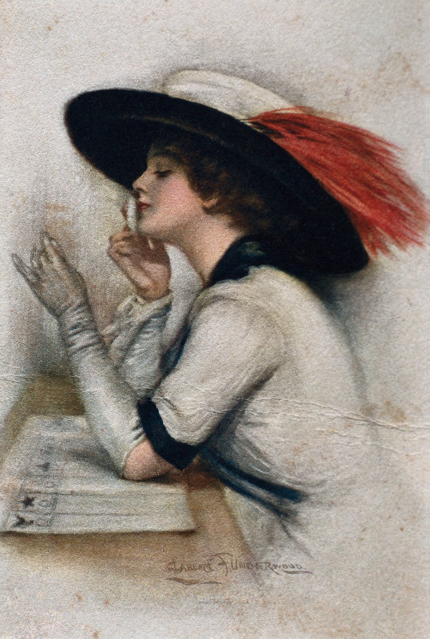 Een elegante jonge vrouw die stemt in de verkiezingen van 1920 in de Verenigde Staten, 20e eeuw door Clarence F. Underwood