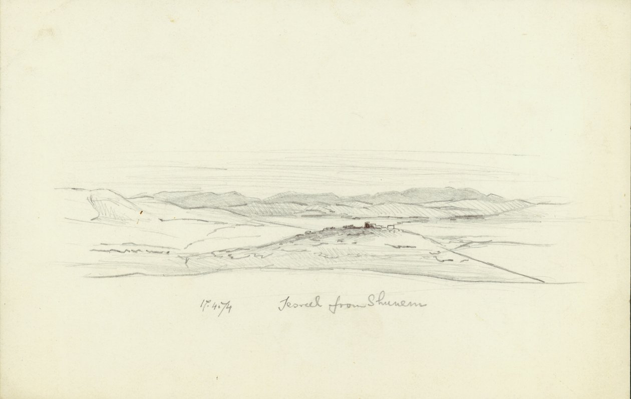 Jezreel vanuit Shunem, 1874 door Claude Conder