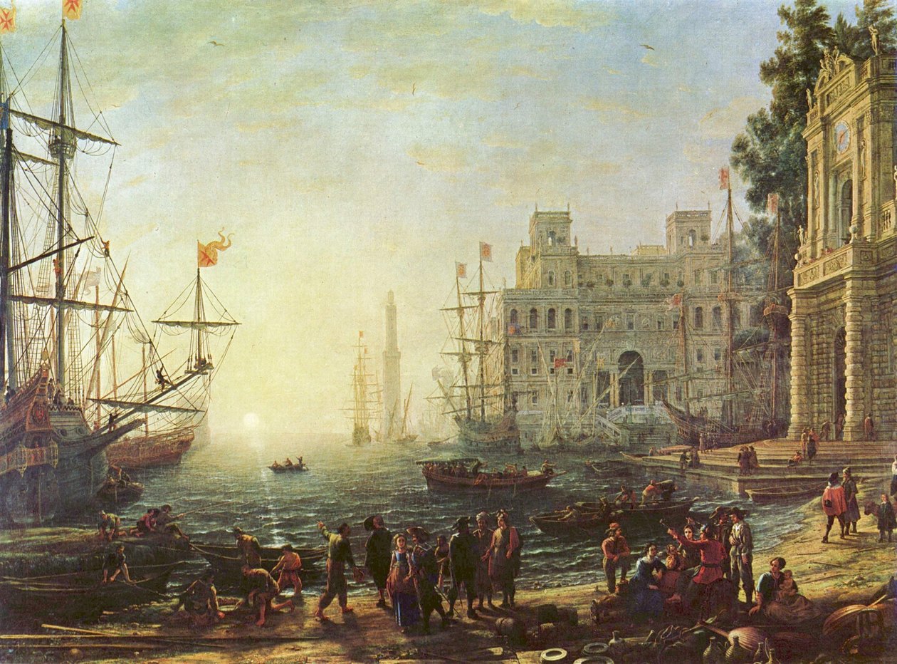 Haven met de Villa Medici door Claude Lorrain