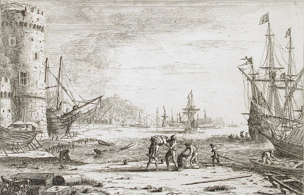 Haven met een Grote Toren door Claude Lorrain