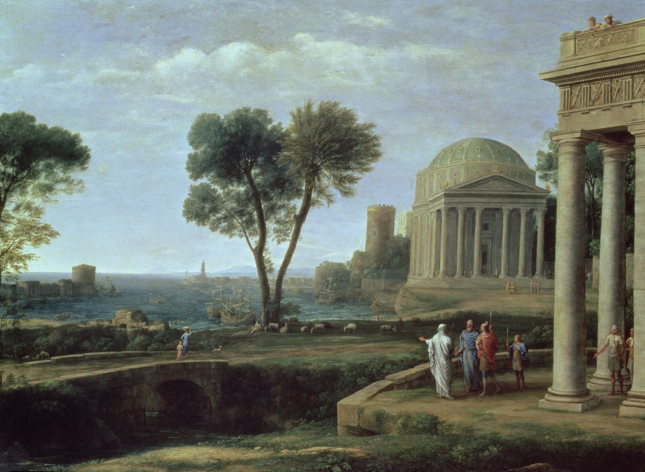 Landschap met Aeneas op Delos, 1672 door Claude Lorrain