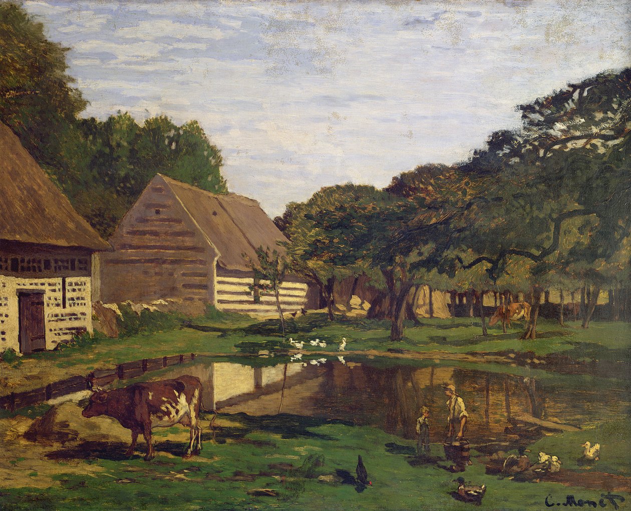 Een boerderij in Normandië door Claude Monet