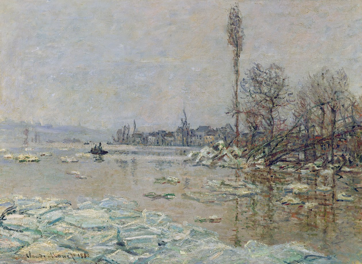 Het breken van het ijs, 1880 door Claude Monet
