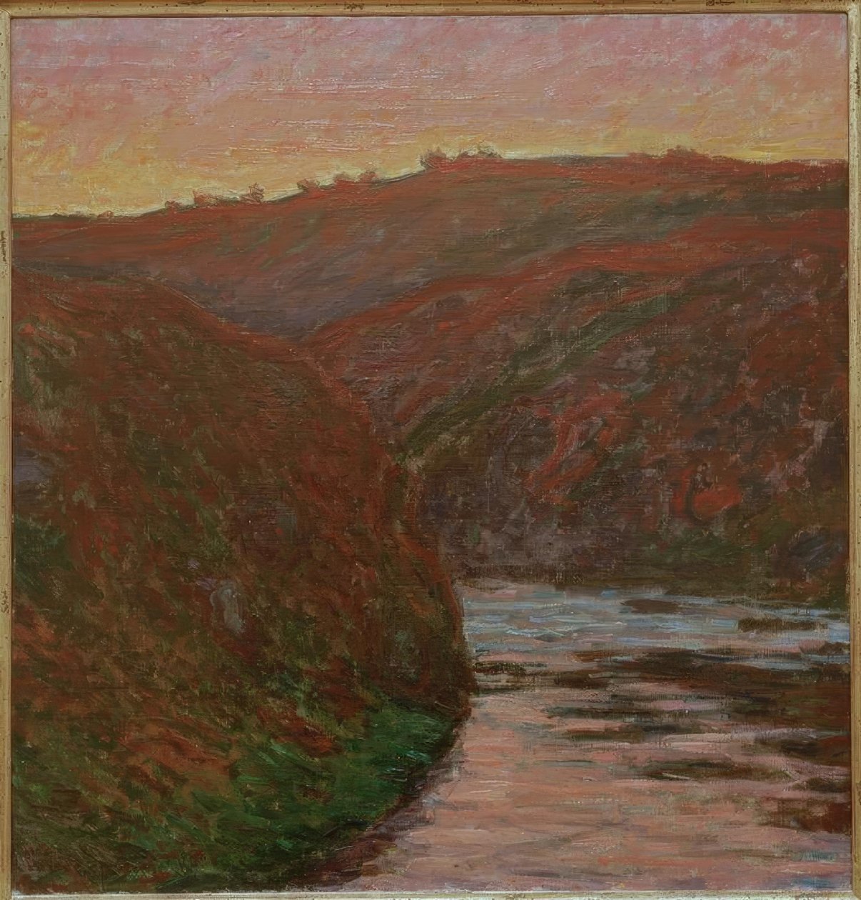 Creuse, zonsondergang door Claude Monet