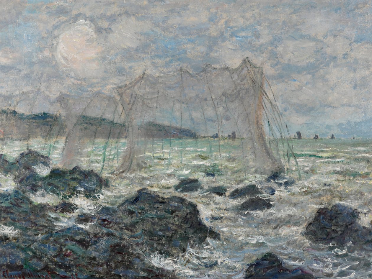 Visnetten bij Pourville door Claude Monet