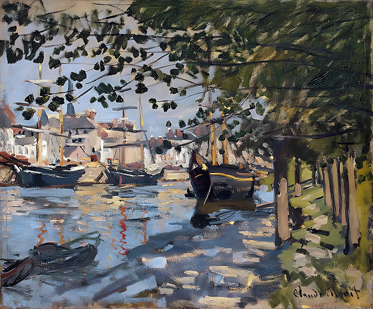 Seine bij Rouen, 1872 door Claude Monet