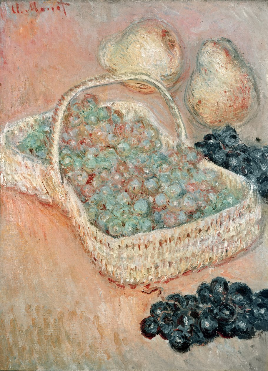 De mand met druiven, 1884 door Claude Monet