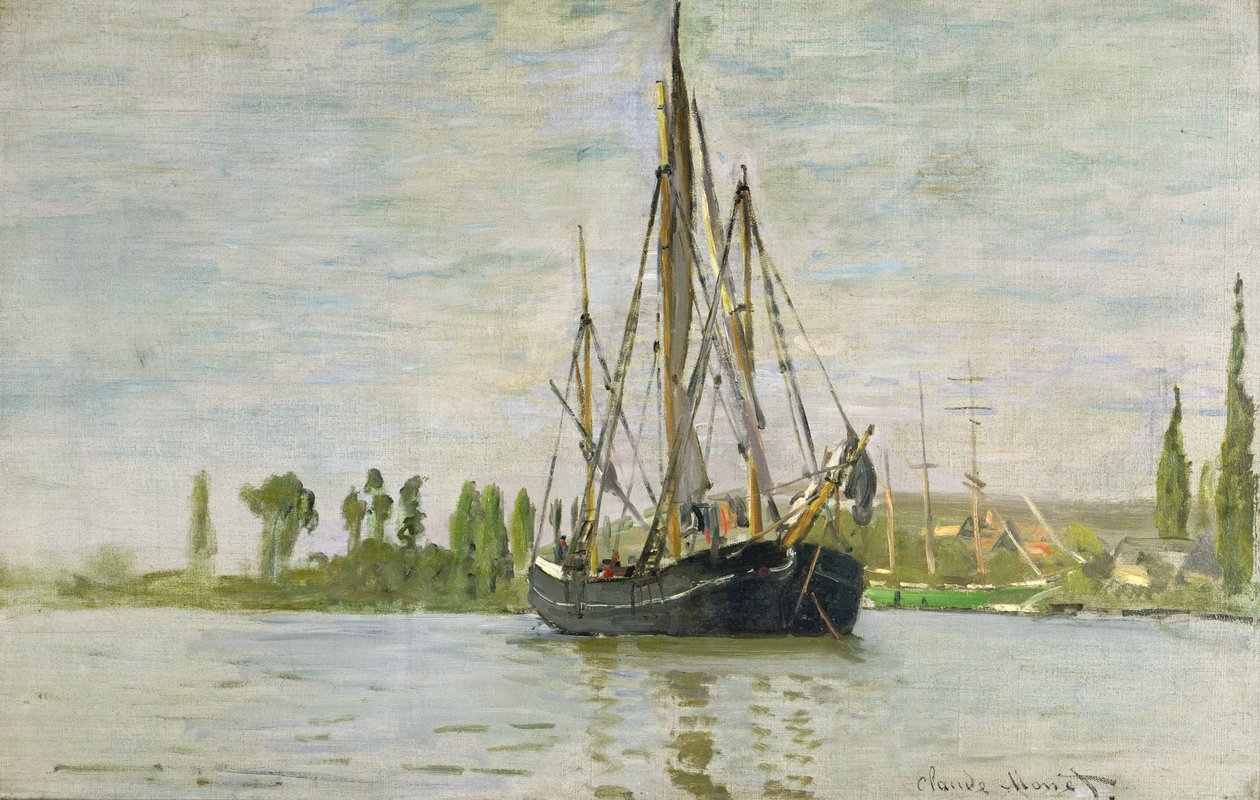 De Chasse-Marée voor anker, ca. 1871-72 door Claude Monet
