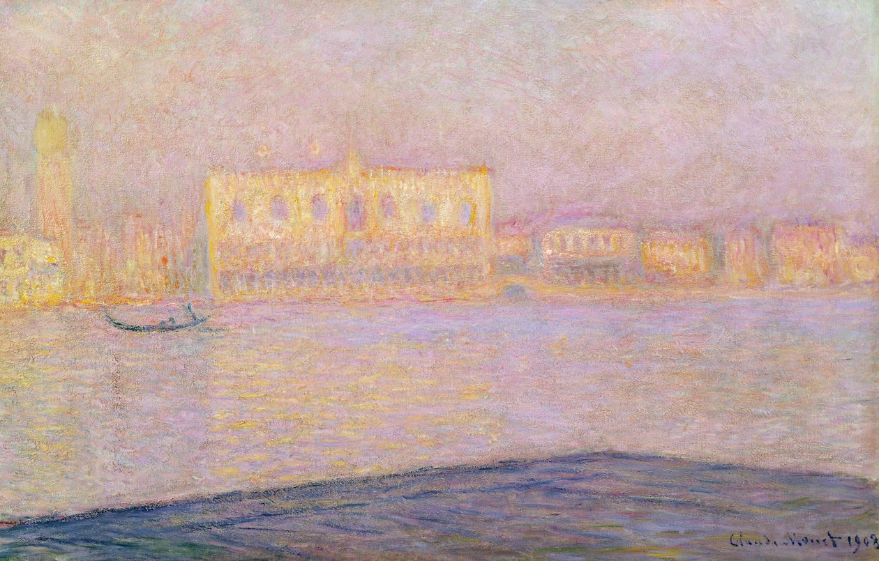 Het Hertogelijk Paleis vanaf San Giorgio, 1908 door Claude Monet