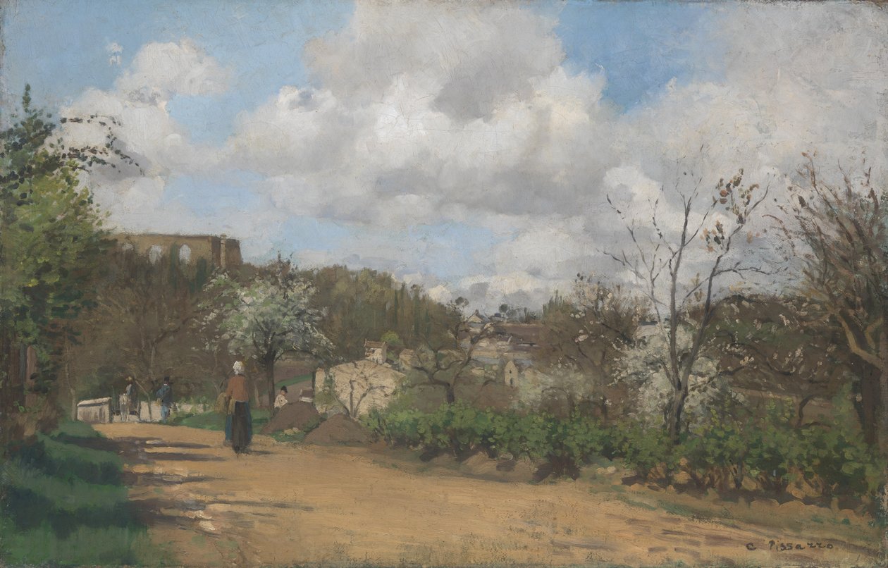 Uitzicht vanaf Louveciennes door Claude Monet