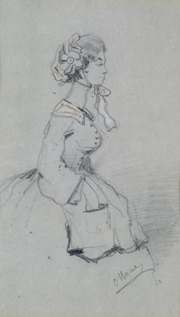 Jonge Vrouw met een Lint, 1857 door Claude Monet
