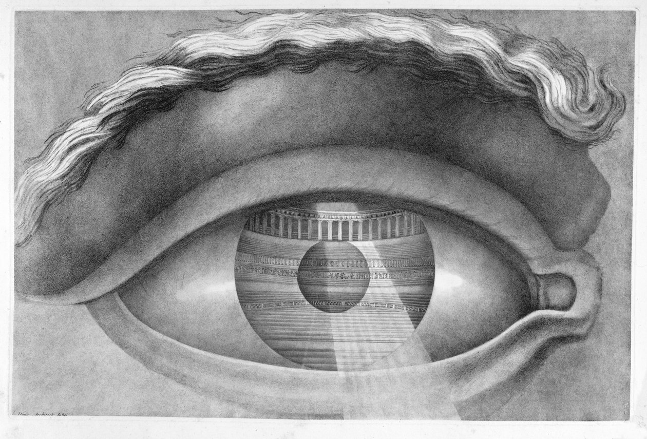 Oog dat het theater in Besançon, Frankrijk, omsluit, 1847 door Claude Nicolas Ledoux