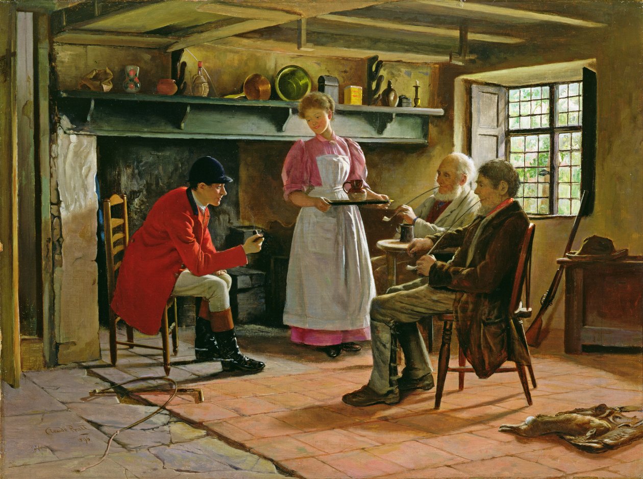 Binnen in de Lygon Arms, Broadway, 1896 door Claude Pratt