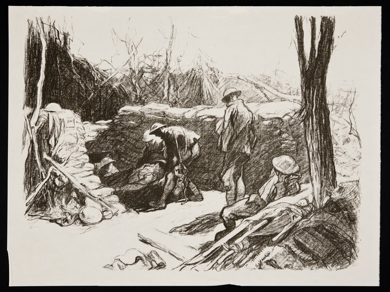 Geavanceerde verbandpost in Frankrijk, 1917 door Claude Allin Shepperson