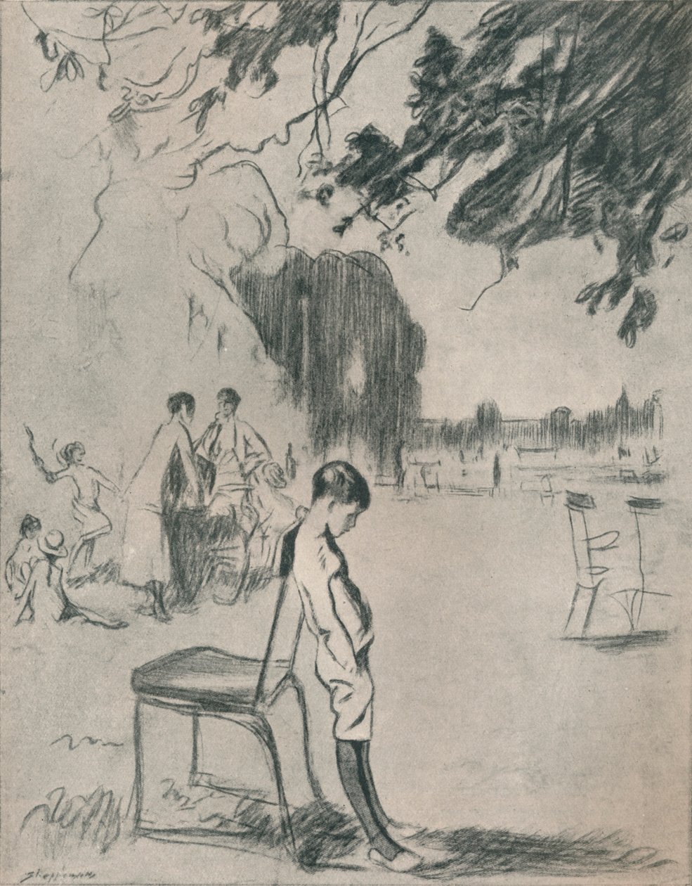 Ik ben doodziek van vrouwen uit De Jongen, c1900 door Claude Allin Shepperson