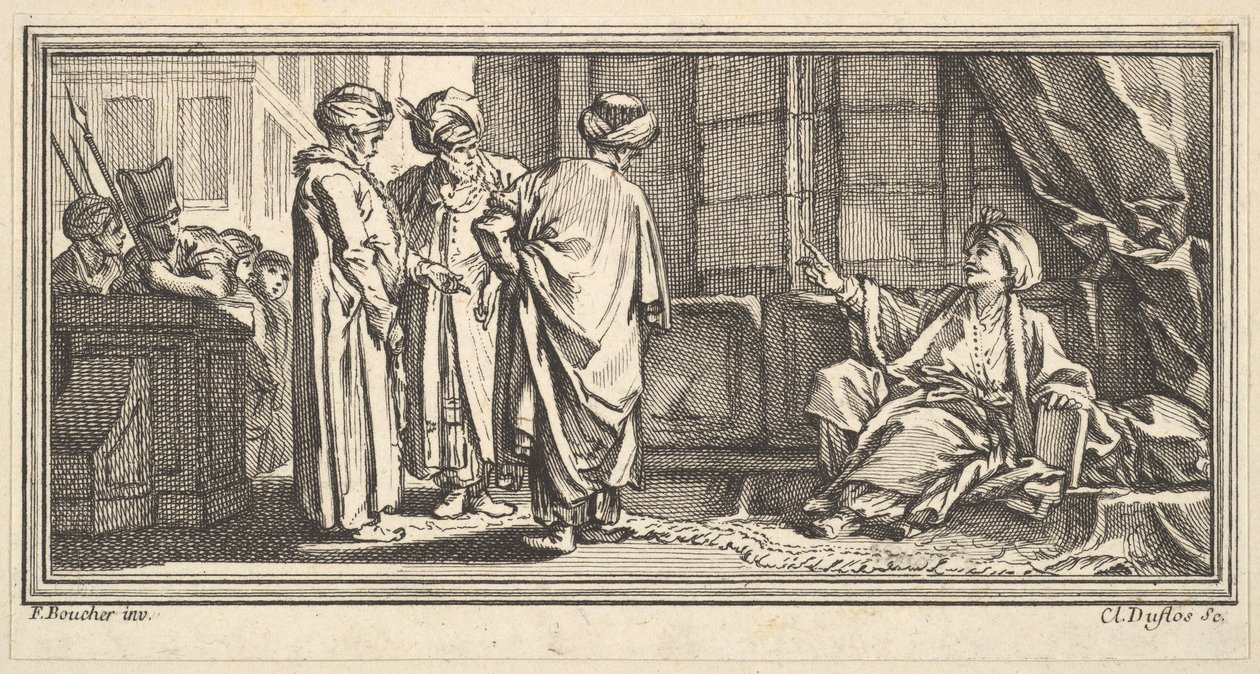 De hoorzitting van Qadi door Claude Augustin Duflos