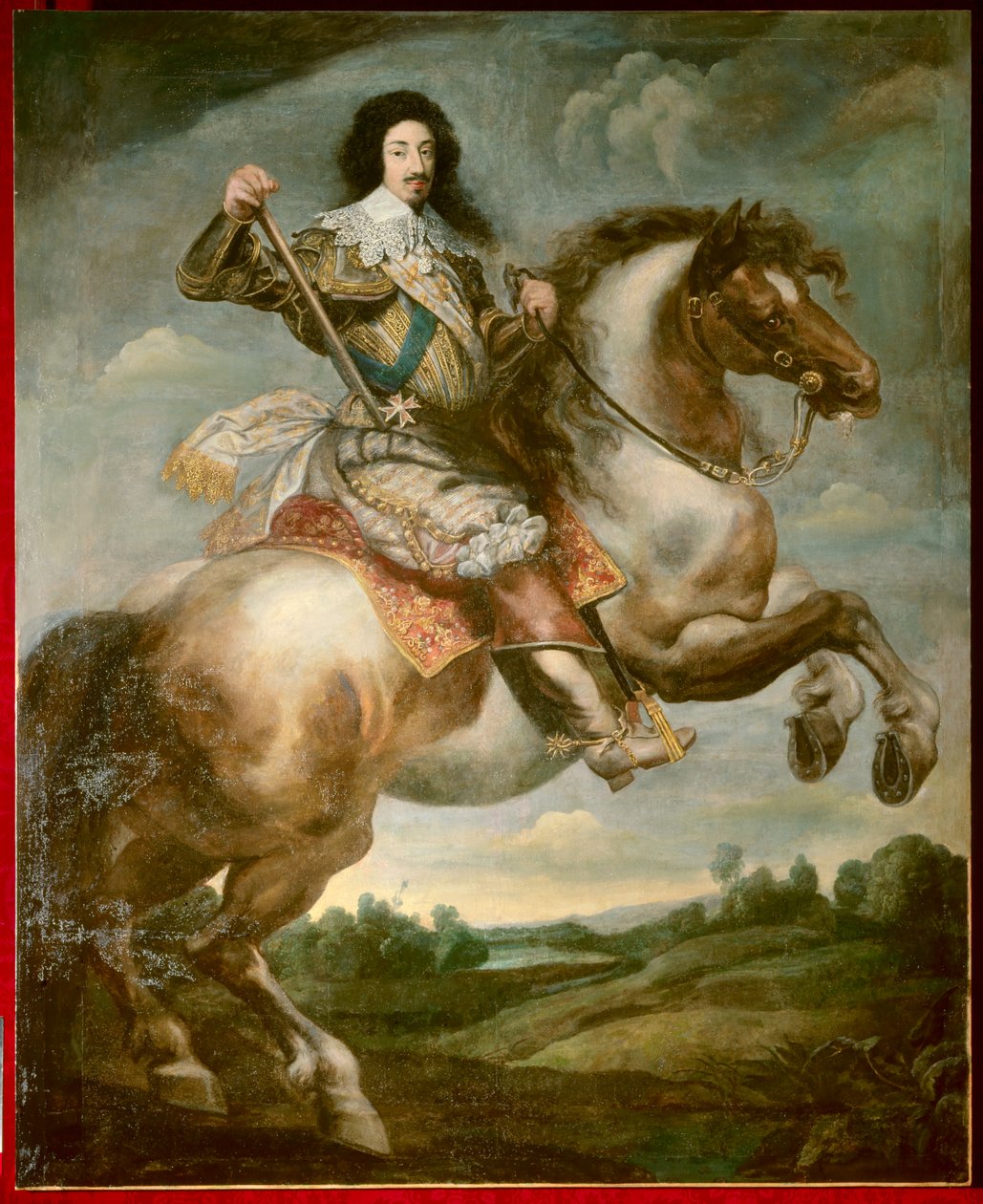 Ruiterportret van Lodewijk XIII (1601-1643) door Claude Deruet