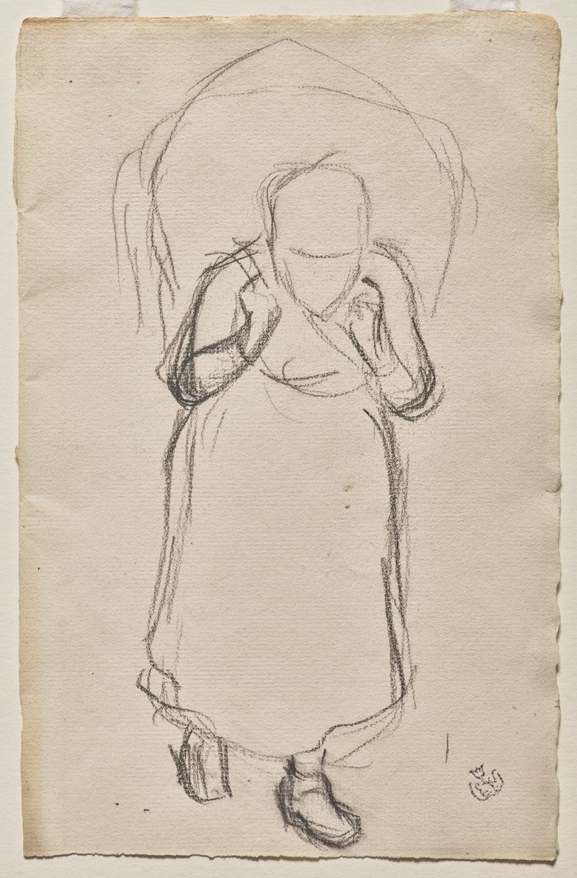 Studie voor Zeewierverzamelaars, Yport door Claude Emile Schuffenecker