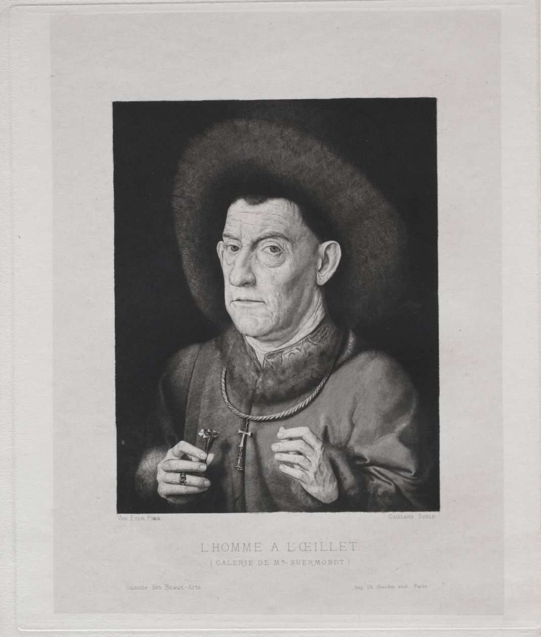 Man met een anjer door Claude Ferdinand Gaillard