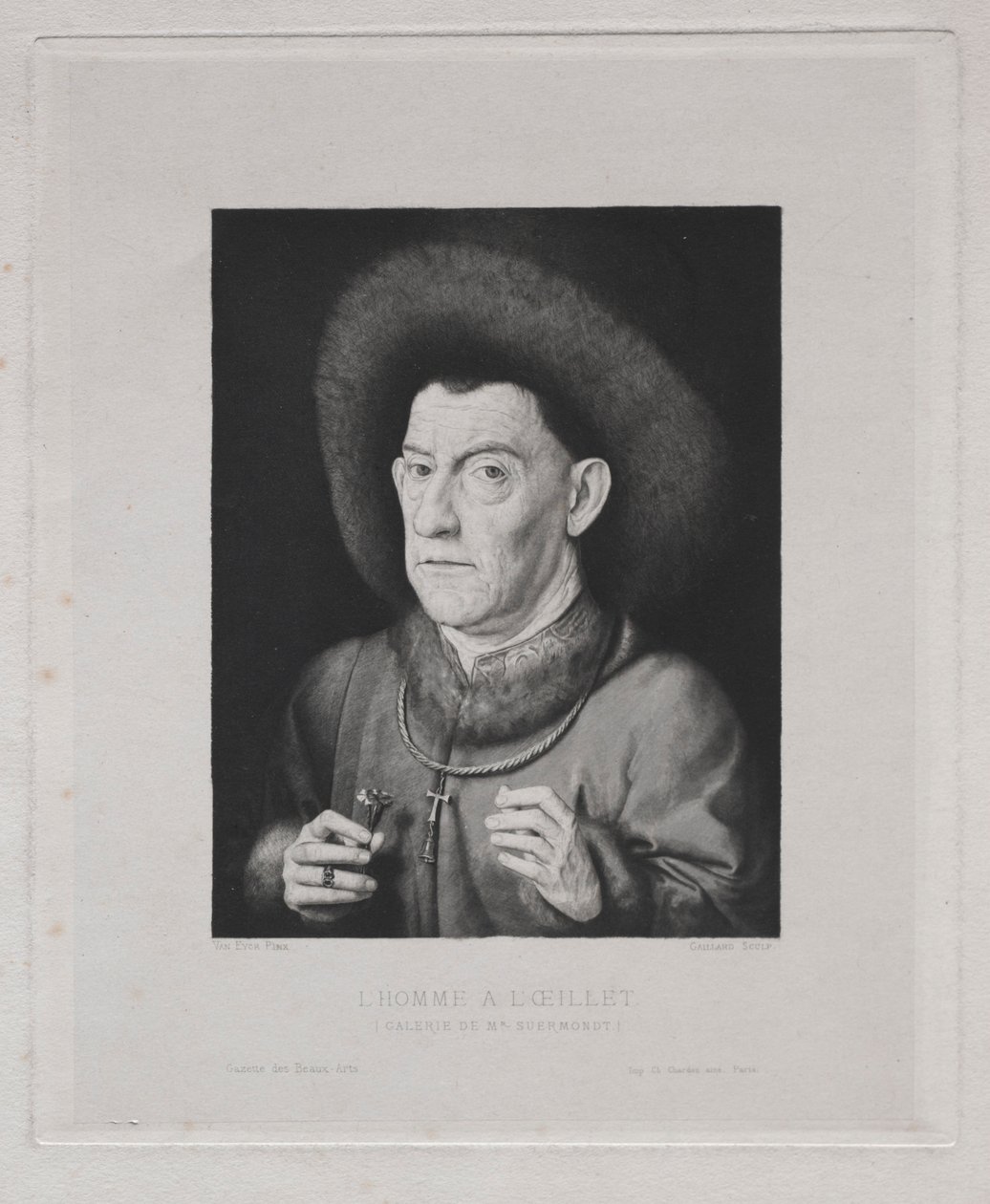Man met een anjer door Claude Ferdinand Gaillard